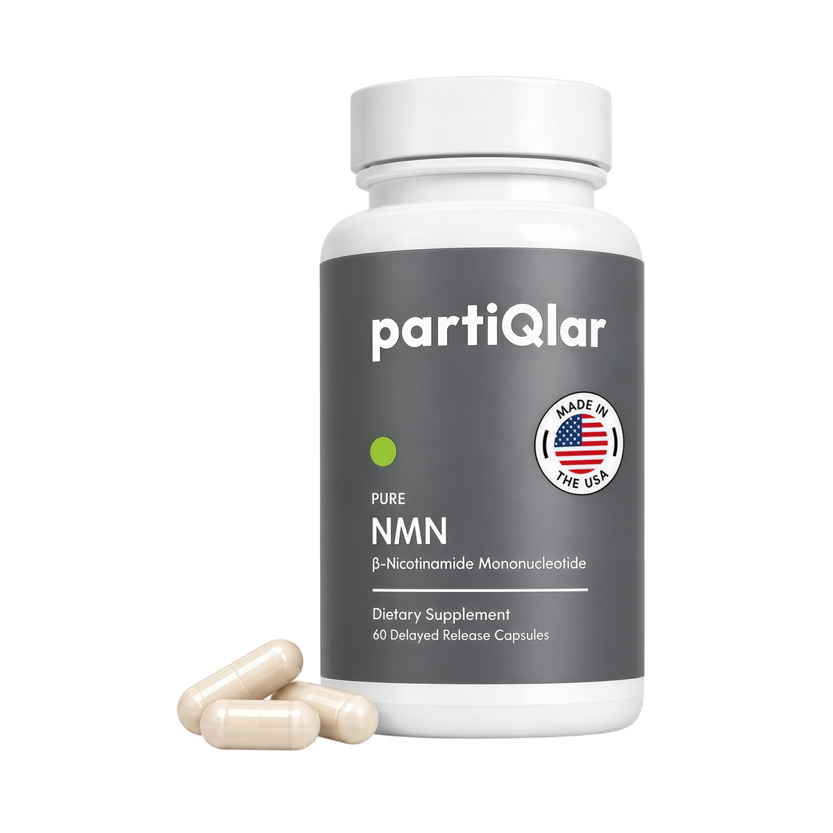 partiQlar Pure NMN Supplement 500mg - High Purity NAD+ Booster Capsules